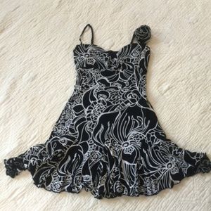 Strapless knit cocktail dress.